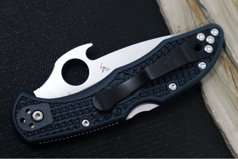 Spyderco Delica with Emerson Opener - Grey FRN Handle / Satin Finish / Drop Point Blade / VG-10 Steel C11PGYW
