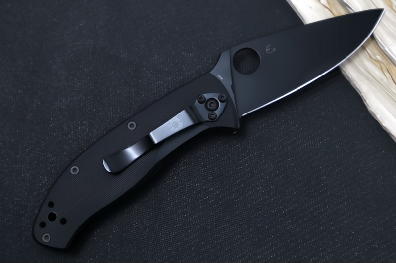 Spyderco Tenacious - Black G-10 Handle / Black Blade / 8Cr13MoV Stainless Steel - C122GBBKP