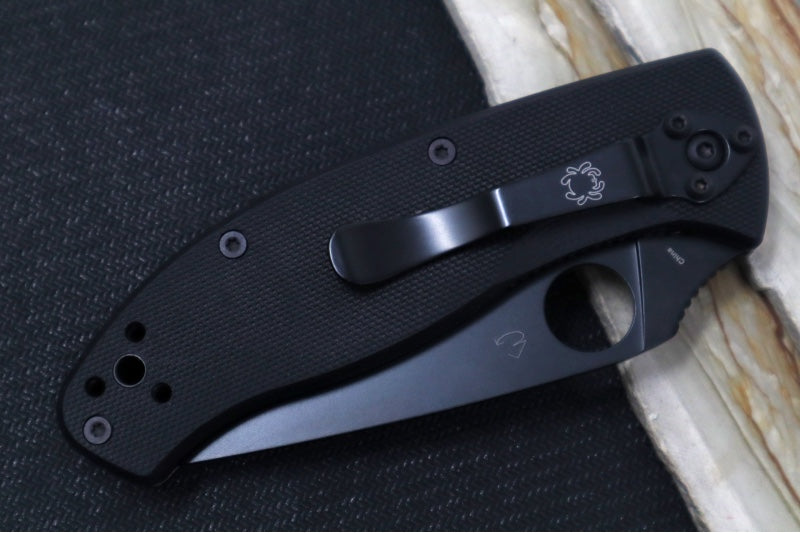 Spyderco Tenacious - Black G-10 Handle / Black Blade / 8Cr13MoV Stainless Steel - C122GBBKP
