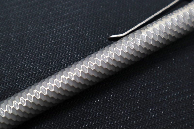 Nottingham Tactical TiButton Single Lock Pen - Right Hand - G2 Full Size - Full Carved Blasted Tumbled