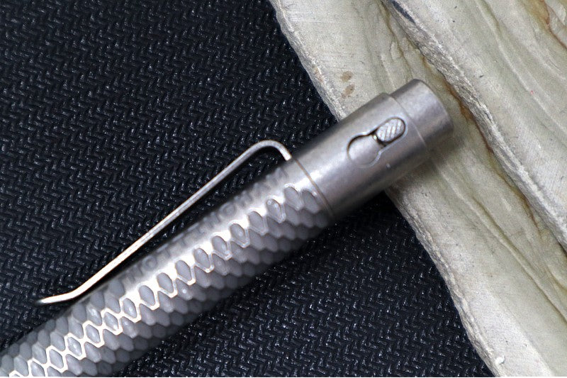 Nottingham Tactical TiButton Single Lock Pen - Right Hand - G2 Full Size - Full Carved Blasted Tumbled
