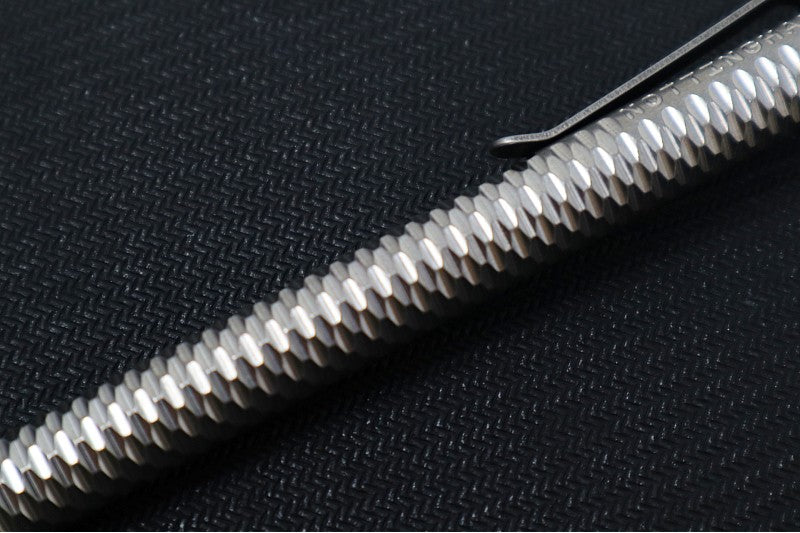 Nottingham Tactical TiButton Single Lock Pen - Right Hand - G2 Full Size - Full Carved Tumbled
