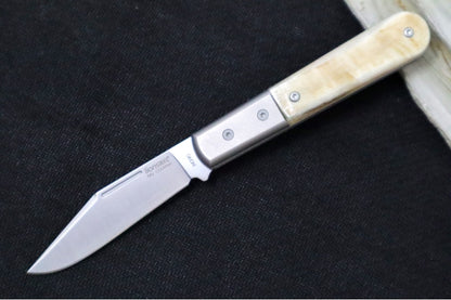 Lionsteel Barlow Slipjoint - Ram Horn Handle / M390 Steel / Shuffler Blade / Satin Finish CK0112RM