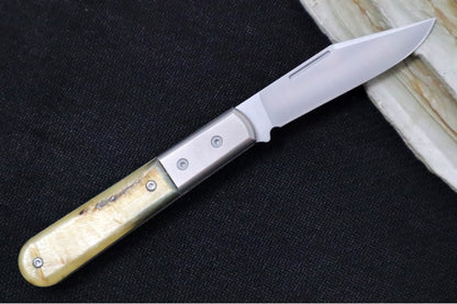 Lionsteel Barlow Slipjoint - Ram Horn Handle / M390 Steel / Shuffler Blade / Satin Finish CK0112RM