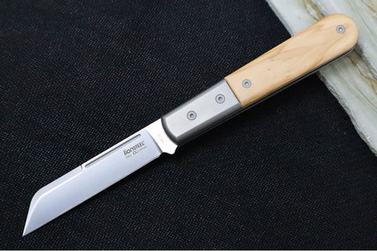 Lionsteel Barlow Slipjoint - Olive Wood Handle / M390 Steel / Dom (Sheepsfoot) Blade / Satin Finish CK0115UL