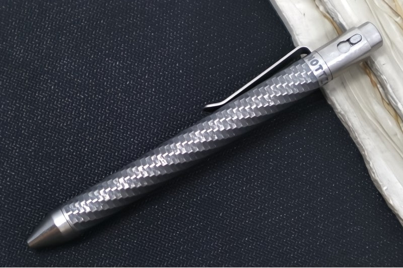 Nottingham Tactical TiButton Single Lock Pen - Right Hand - Parker - Full Digital Blasted Tumbled
