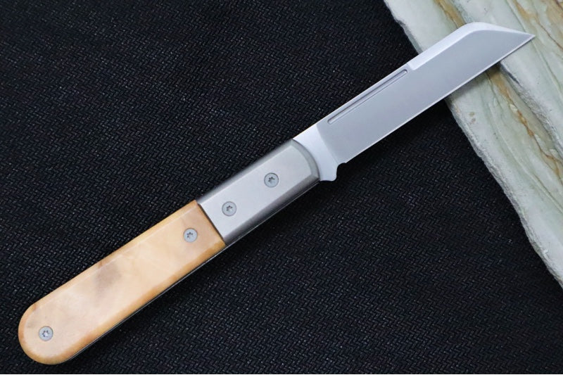 Lionsteel Barlow Slipjoint - Olive Wood Handle / M390 Steel / Dom (Sheepsfoot) Blade / Satin Finish CK0115UL