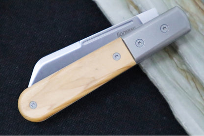 Lionsteel Barlow Slipjoint - Olive Wood Handle / M390 Steel / Dom (Sheepsfoot) Blade / Satin Finish CK0115UL