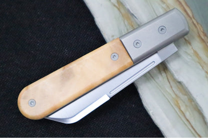 Lionsteel Barlow Slipjoint - Olive Wood Handle / M390 Steel / Dom (Sheepsfoot) Blade / Satin Finish CK0115UL