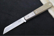 Lionsteel Barlow Slipjoint - Green Canvas Micarta Handle / M390 Steel / Dom (Sheepsfoot) Blade / Satin Finish CK0115CVG - Northwest Knives