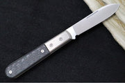 Lionsteel Barlow Slipjoint - Black Carbon Fiber Handle / M390 Steel / Roundhead Blade / Satin Finish CK0111CF - Northwest Knives