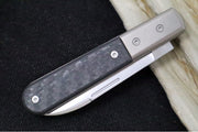 Lionsteel Barlow Slipjoint - Black Carbon Fiber Handle / M390 Steel / Roundhead Blade / Satin Finish CK0111CF - Northwest Knives