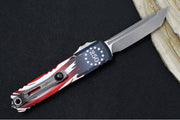 Garage Sale Microtech UTX-85 OTF Gen IV 250th Anniversary 4th of July Edition - Tanto Blade / Apocolyptic Finish / "250th Anniversary 4th of July" Aluminum Handle 12334-10APS-4J250 - Northwest Knives