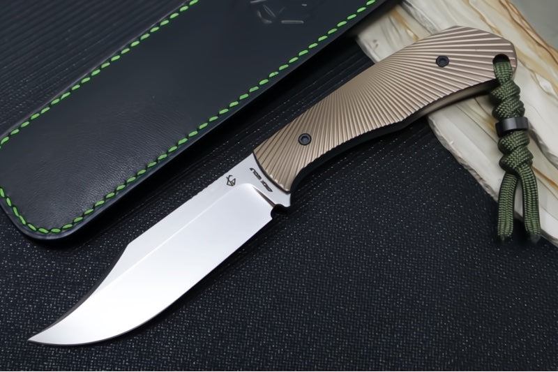ピオフィ　楊、ギルバート　セット Jack Wolf Knives Bordertown Bowie Fixed Blade Knife - Titanium