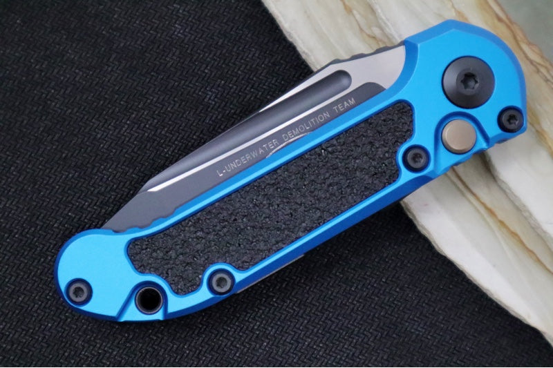 Microtech L.U.D.T Gen III - Black Finish / Tanto Blade / Blue Aluminum Handle & Black Traction Tape Inlay - 1136-1BL - Northwest Knives