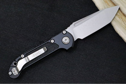 Microtech L.U.D.T Gen III - Stonewash Finish / Tanto Blade / Black Aluminum Handle - 1136-10