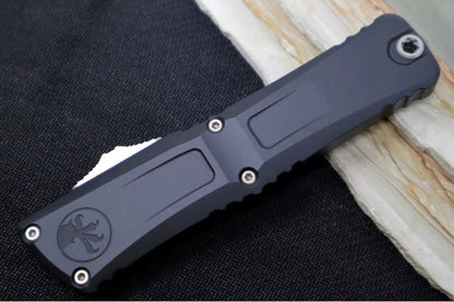 Microtech Combat Troodon OTF Gen III - Stonewashed Finish / Drop Point Blade / Black Anodized Aluminum Handle - 1143-10