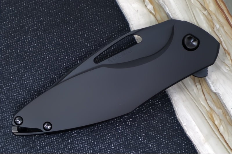 Koenig Mini Arius Flipper - Matte Black DLC Smooth Handle - Matte Black DLC Finished Blade - Black DLC Spacer & Hardware & Clip