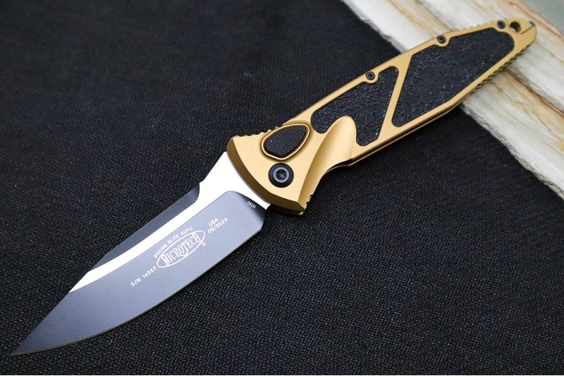 Microtech SOCOM Elite Auto- Black Blade / Tan Handles w/ Black Inserts 160-1TA - Northwest Knives
