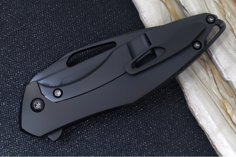Koenig Mini Arius Flipper - Matte Black DLC Smooth Handle - Matte Black DLC Finished Blade - Black DLC Spacer & Hardware & Clip