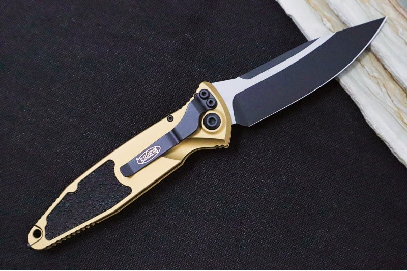 Microtech SOCOM Elite Auto- Black Blade / Tan Handles w/ Black Inserts 160-1TA - Northwest Knives