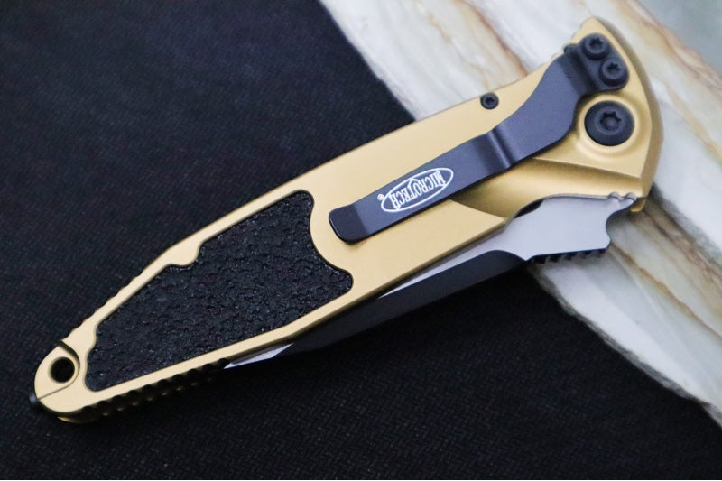 Microtech SOCOM Elite Auto- Black Blade / Tan Handles w/ Black Inserts 160-1TA - Northwest Knives