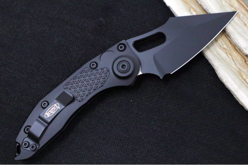 Microtech Stitch Auto Tactical - Wharncliffe Black Blade / Black Aluminum Handle 169-1T - Northwest Knives