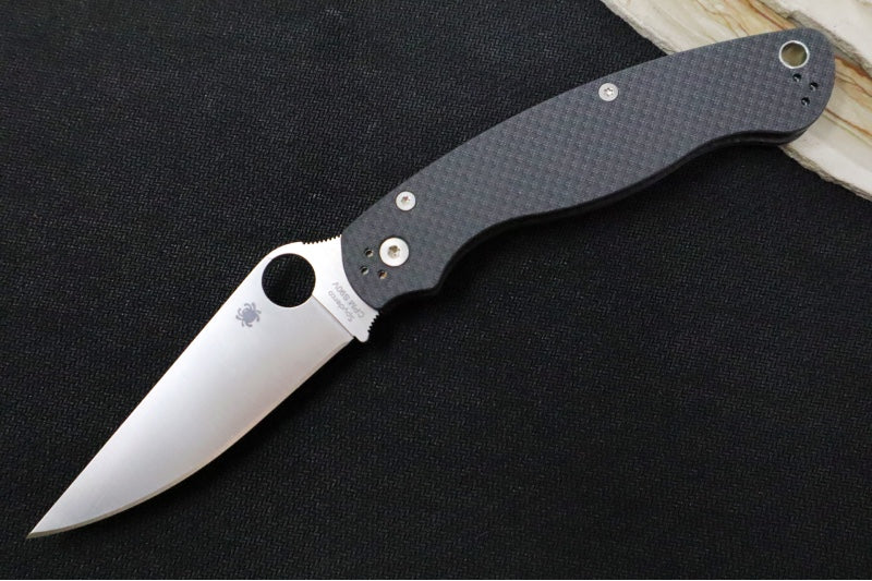 Spyderco Military 2 SPRINT RUN - CPM-S90V Steel / Satin Blade / Black Carbon Fiber Handle C36CFP2 - Northwest Knives