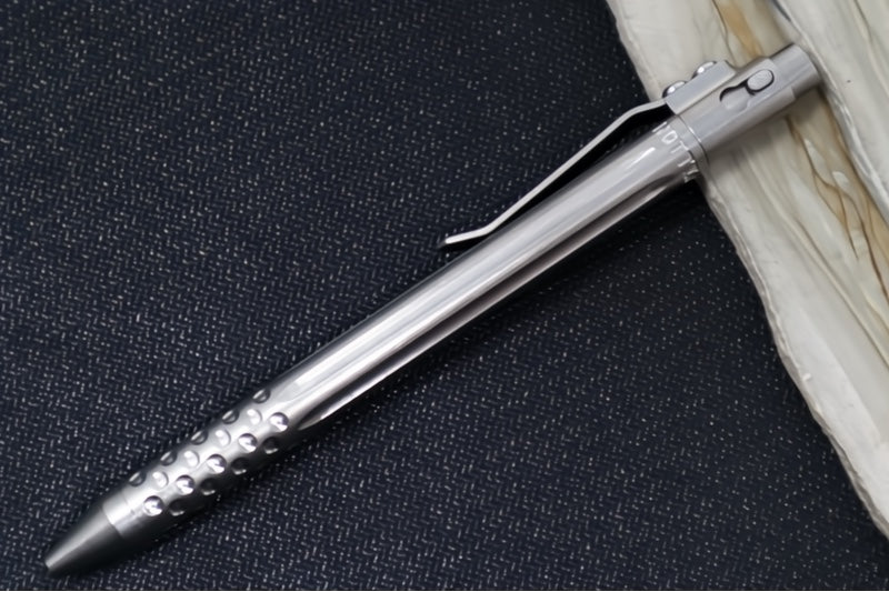 Nottingham Tactical TB360 Single Lock Pen - Right Hand - Parker - Tumbled Straight Flute with Dots