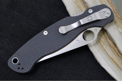 Spyderco Military 2 SPRINT RUN - CPM-S90V Steel / Satin Blade / Black Carbon Fiber Handle C36CFP2