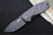 Lionsteel Nano Flipper - Old Black PVD Finish / Drop Point Blade / CPM-Magnacut Steel / Purple Haze Fat Carbon Fiber Handle NA01PH - Northwest Knives