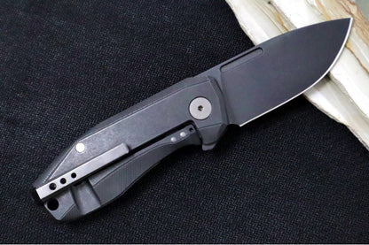 Lionsteel Nano Flipper - Old Black PVD Finish / Drop Point Blade / CPM-Magnacut Steel / Purple Haze Fat Carbon Fiber Handle NA01PH