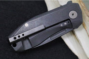 Lionsteel Nano Flipper - Old Black PVD Finish / Drop Point Blade / CPM-Magnacut Steel / Purple Haze Fat Carbon Fiber Handle NA01PH - Northwest Knives