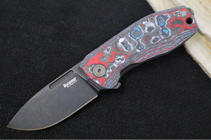 Lionsteel Nano Flipper - Old Black PVD Finish / Drop Point Blade / CPM-Magnacut Steel / Nebula FatCarbon Fiber Handle NA01NB