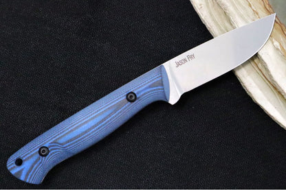 White River Knives Jason Fry Utility Hunter - CPM-S35VN Steel / Tumbled Stonewash Finish / Black & Blue G-10 Handle WRFRY-UHT-GBB