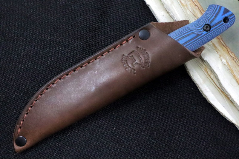 White River Knives Jason Fry Utility Hunter - CPM-S35VN Steel / Tumbled Stonewash Finish / Black & Blue G-10 Handle WRFRY-UHT-GBB - Northwest Knives
