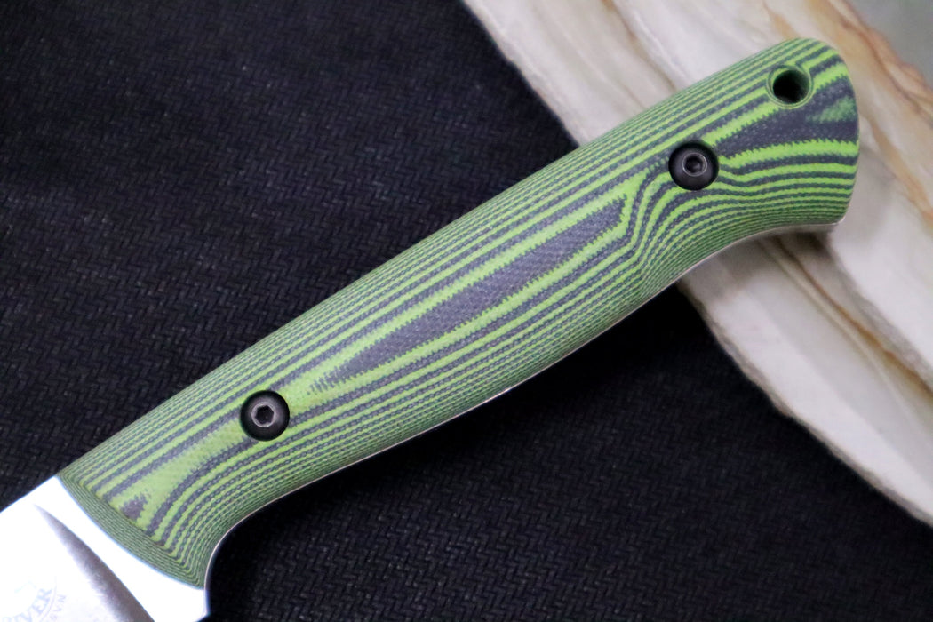 White River Knives Jason Fry Utility Hunter - CPM-S35VN Steel / Tumbled Stonewash Finish / Black & Green G-10 Handle WRFRY-UHT-GGB