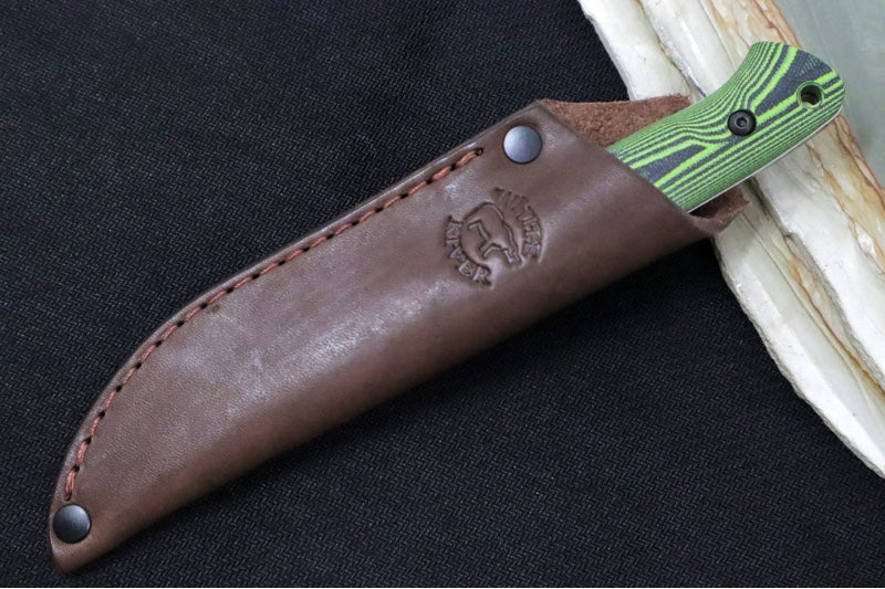 White River Knives Jason Fry Utility Hunter - CPM-S35VN Steel / Tumbled Stonewash Finish / Black & Green G-10 Handle WRFRY-UHT-GGB