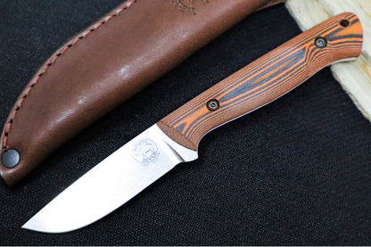 White River Knives Jason Fry Utility Hunter - CPM-S35VN Steel / Tumbled Stonewash Finish / Black & Orange G-10 Handle WRFRY-UHT-GOB