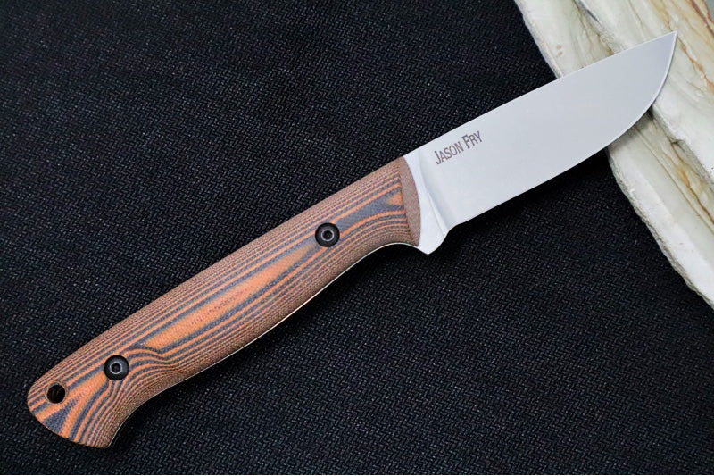 White River Knives Jason Fry Utility Hunter - CPM-S35VN Steel / Tumbled Stonewash Finish / Black & Orange G-10 Handle WRFRY-UHT-GOB - Northwest Knives