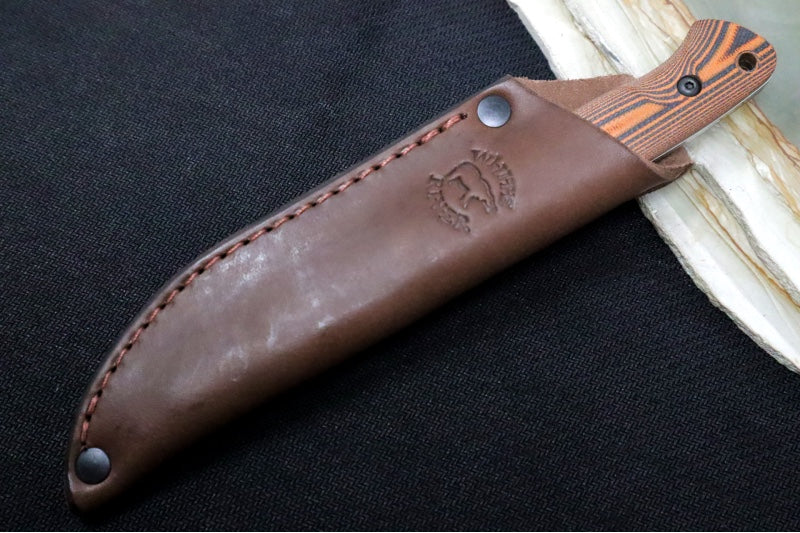 White River Knives Jason Fry Utility Hunter - CPM-S35VN Steel / Tumbled Stonewash Finish / Black & Orange G-10 Handle WRFRY-UHT-GOB - Northwest Knives