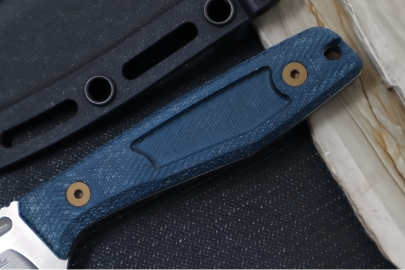 Axial Knives Alpine Ultralight Fixed Blade - Denium Micarta Handle / Drop Point Blade / CPM-Magnacut Steel / Black Kydex Sheath