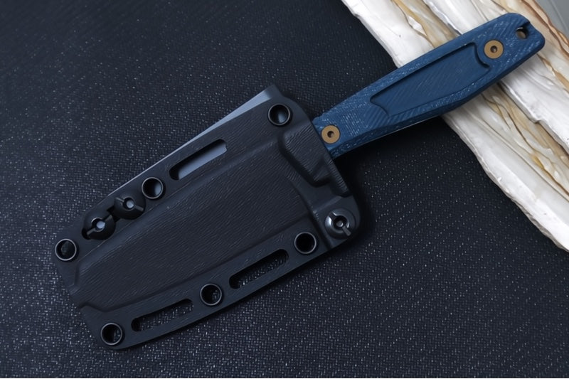 Axial Knives Alpine Ultralight Fixed Blade - Denium Micarta Handle / Drop Point Blade / CPM-Magnacut Steel / Black Kydex Sheath