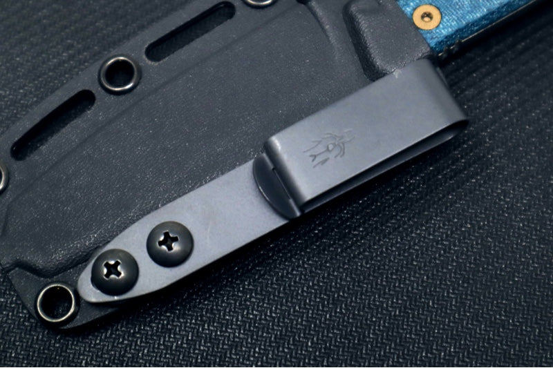 Axial Knives Alpine Ultralight Fixed Blade - Denium Micarta Handle / Drop Point Blade / CPM-Magnacut Steel / Black Kydex Sheath