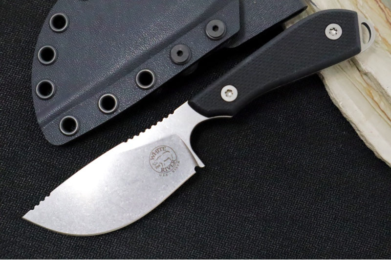 White River M1 Skinner - Textured Black G-10 Handle / CPM-S35VN Steel WRM1-SKN-TBL - Northwest Knives