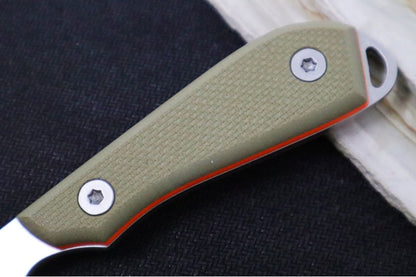 White River Knives Model 1 Caper Pro - CPM-Magnacut Steel / Textured Green & Orange G-10 Handle WRM1-TGO-MAG