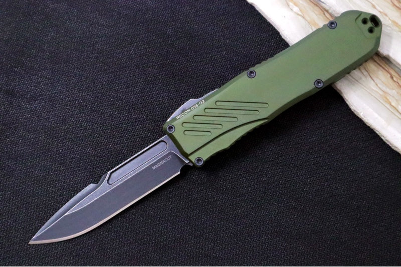 Guardian Tactical Recon 035 G2 - CPM-Magnacut Steel / Dark Stonewashed Finish / Spear Point Blade/ OD Green Anodized Aluminum Handle 98611G2 - Northwest Knives