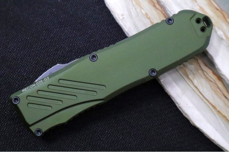 Guardian Tactical Recon 035 G2 - CPM-Magnacut Steel / Dark Stonewashed Finish / Spear Point Blade/ OD Green Anodized Aluminum Handle 98611G2 - Northwest Knives