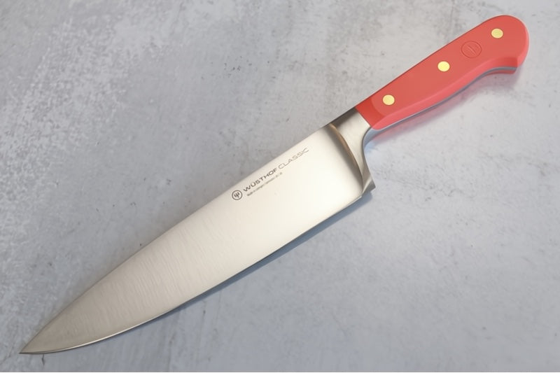 Wusthof Classic - Coral Peach - 8" Chef's Knife - Fully forged German stainless steel (X50 CrMoV 15) - Made in Solingen, Germany