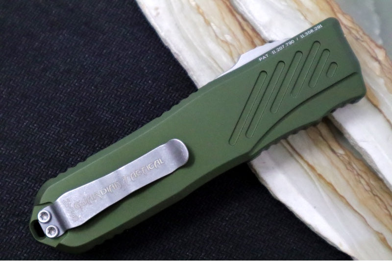 Guardian Tactical Recon 035 G2 - CPM-Magnacut Steel / Stonewashed Finish / Spear Point Blade/ OD Green Anodized Aluminum Handle 98511G2